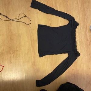 cute black longsleve tight shirt